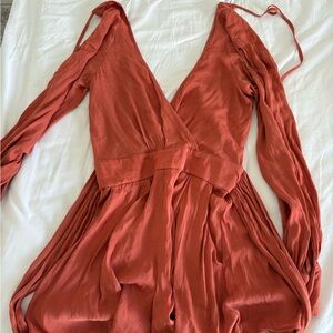 Bec + Bridge Terracotta Wrap romper